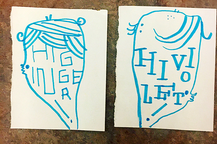 lunch note of weird drawing