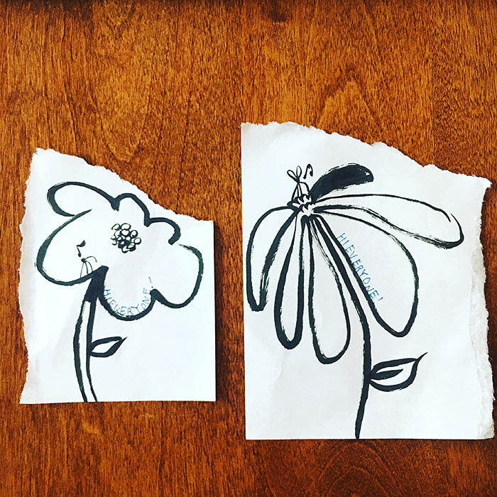 lunch note of weird drawing