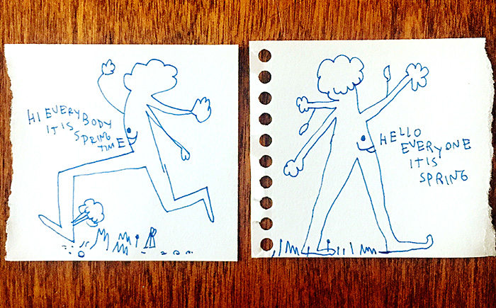 lunch note of weird drawing