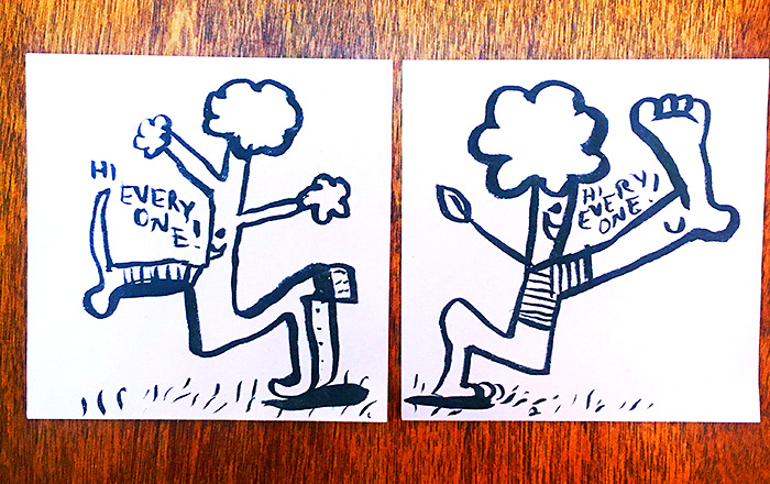 lunch note of weird drawing