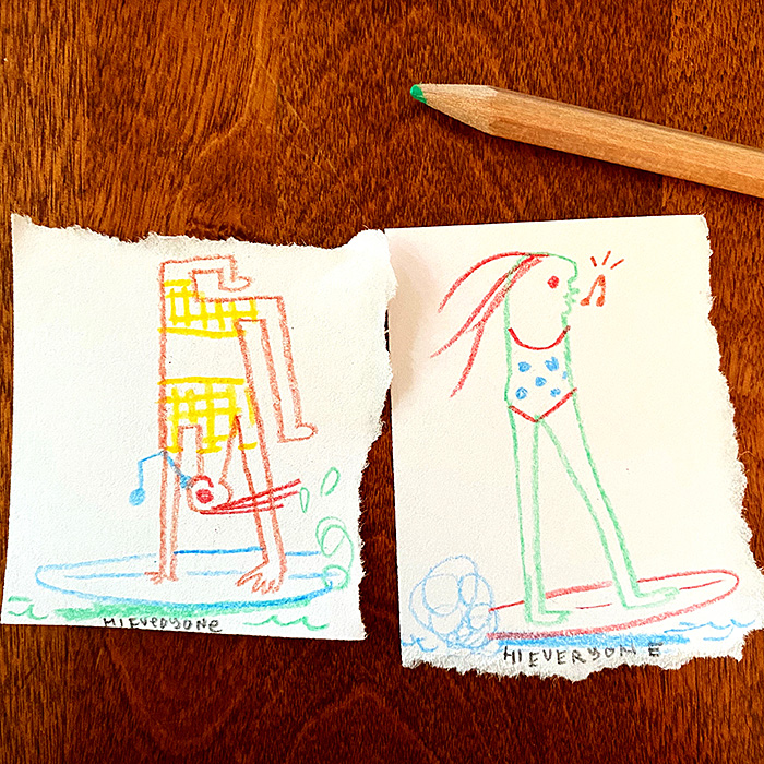 lunch note of weird drawing