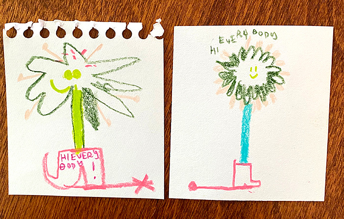 lunch note of weird drawing