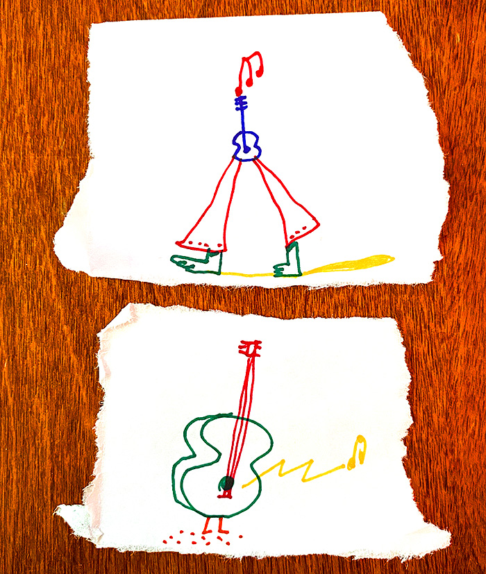 lunch note of weird drawing