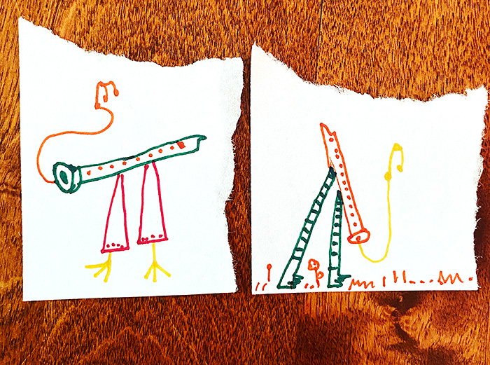lunch note of weird drawing