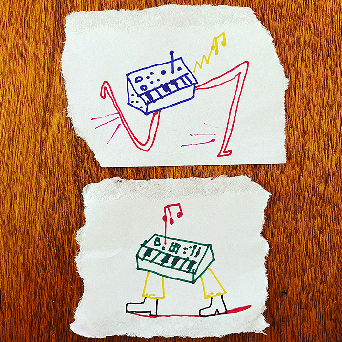 lunch note of weird drawing