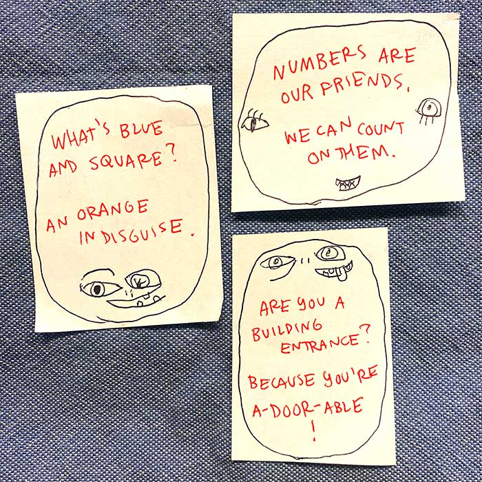 lunch note of weird drawing