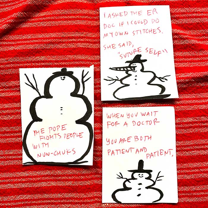 lunch note of weird drawing