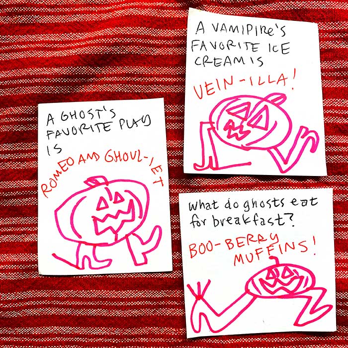 lunch note of weird drawing