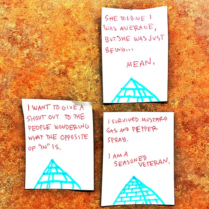 lunch note of weird drawing