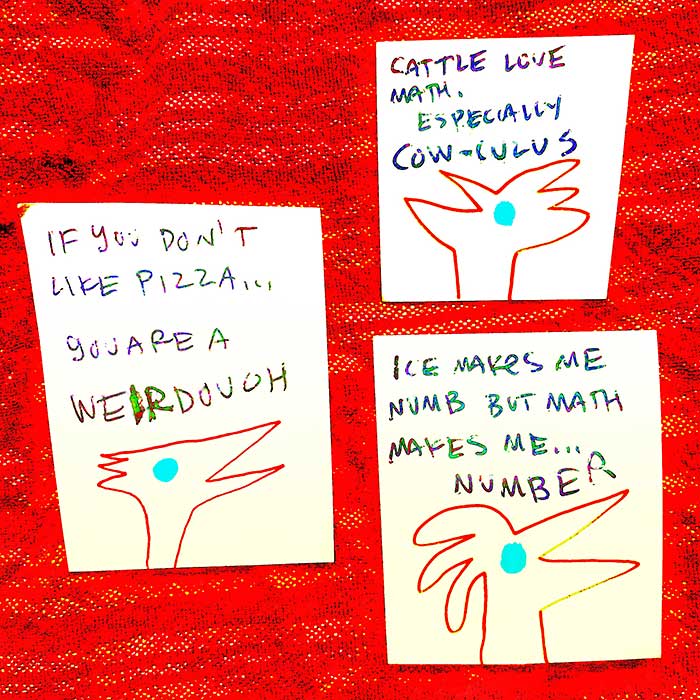 lunch note of weird drawing