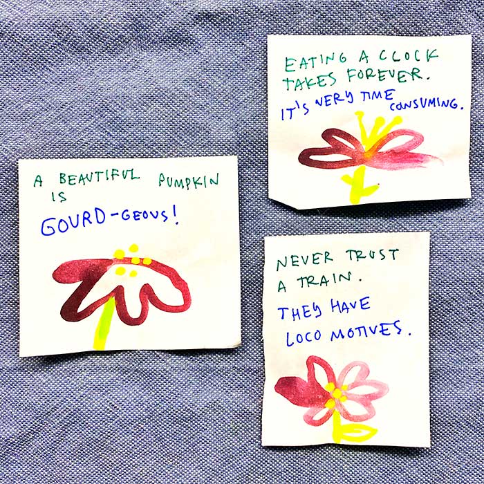 lunch note of weird drawing