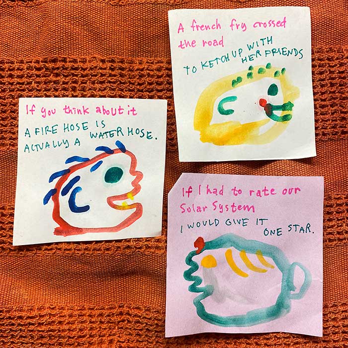 lunch note of weird drawing