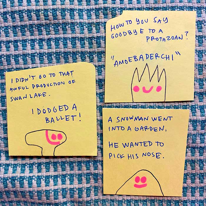 lunch note of weird drawing