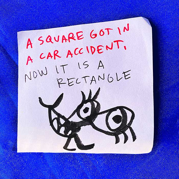 lunch note of weird drawing