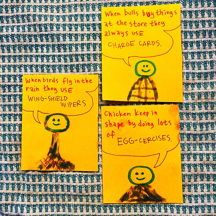 lunch note of weird drawing