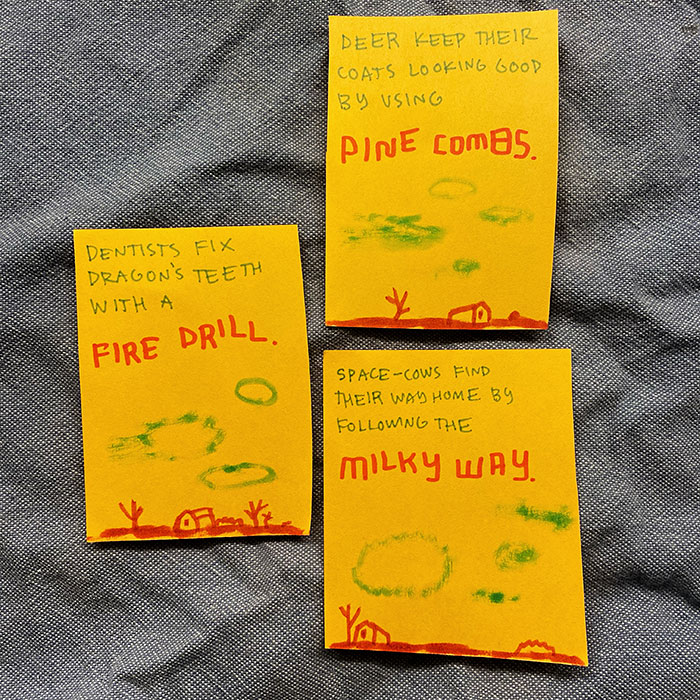 lunch note of weird drawing