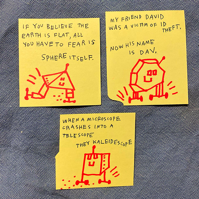 lunch note of weird drawing
