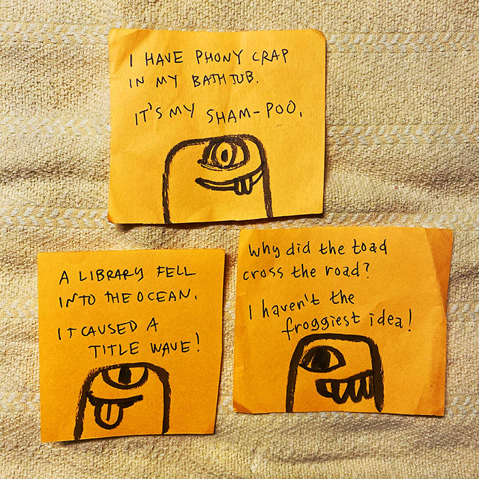 lunch note of weird drawing