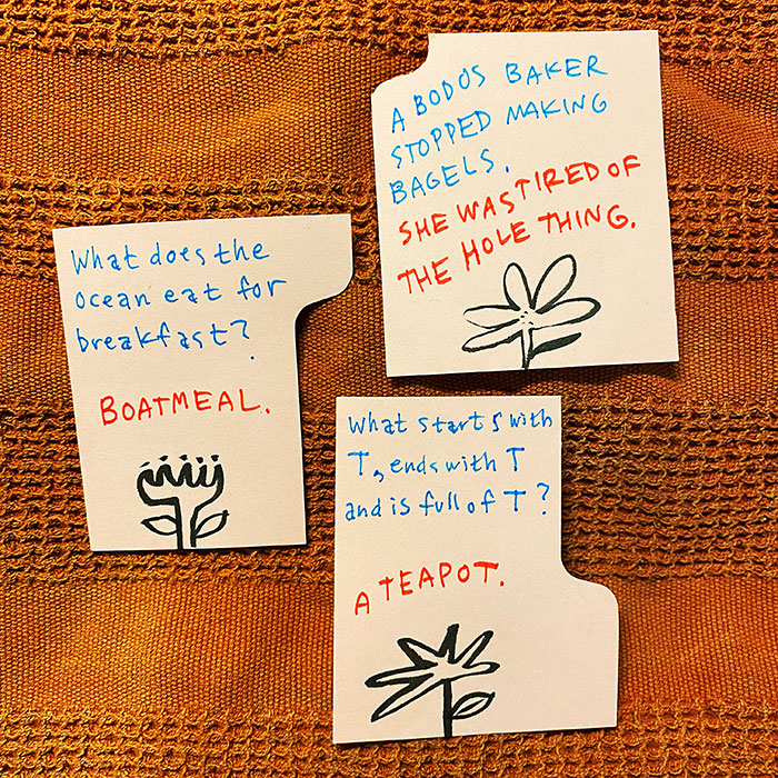 lunch note of weird drawing