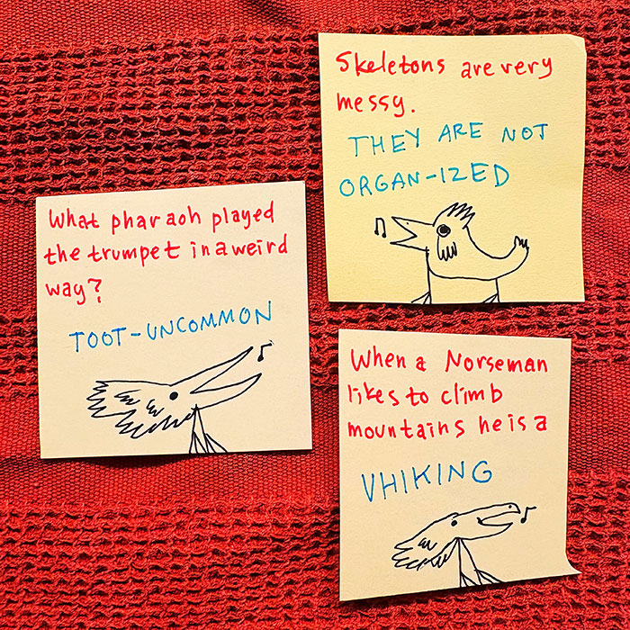 lunch note of weird drawing