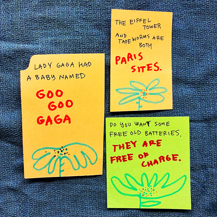 lunch note of weird drawing