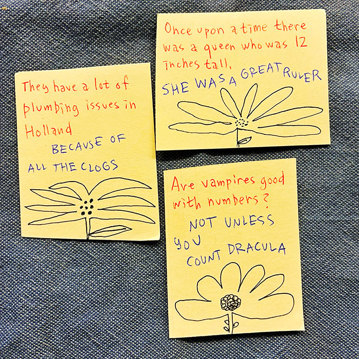 lunch note of weird drawing