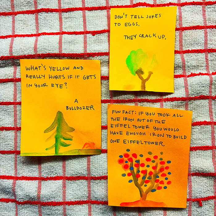 lunch note of weird drawing