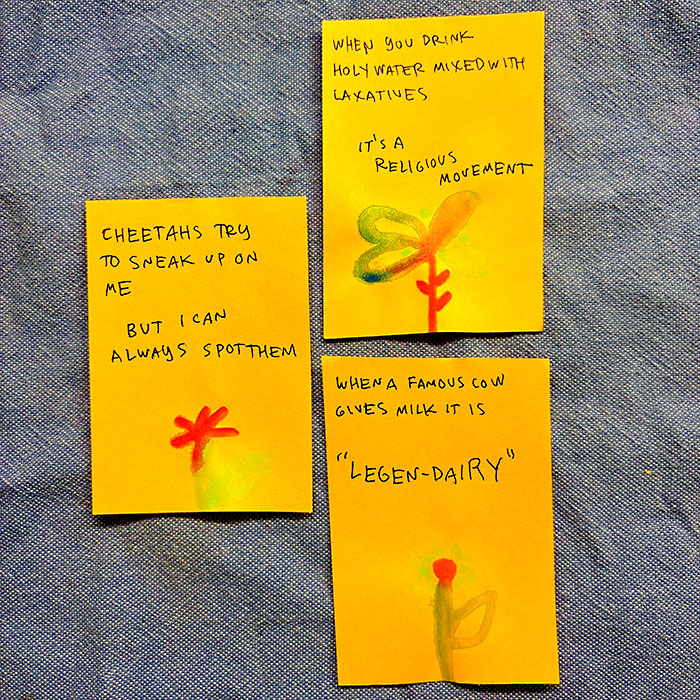 lunch note of weird drawing