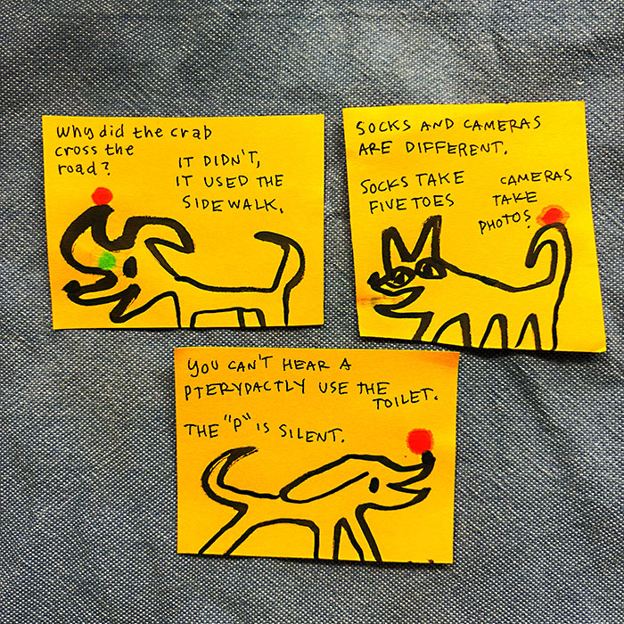 lunch note of weird drawing