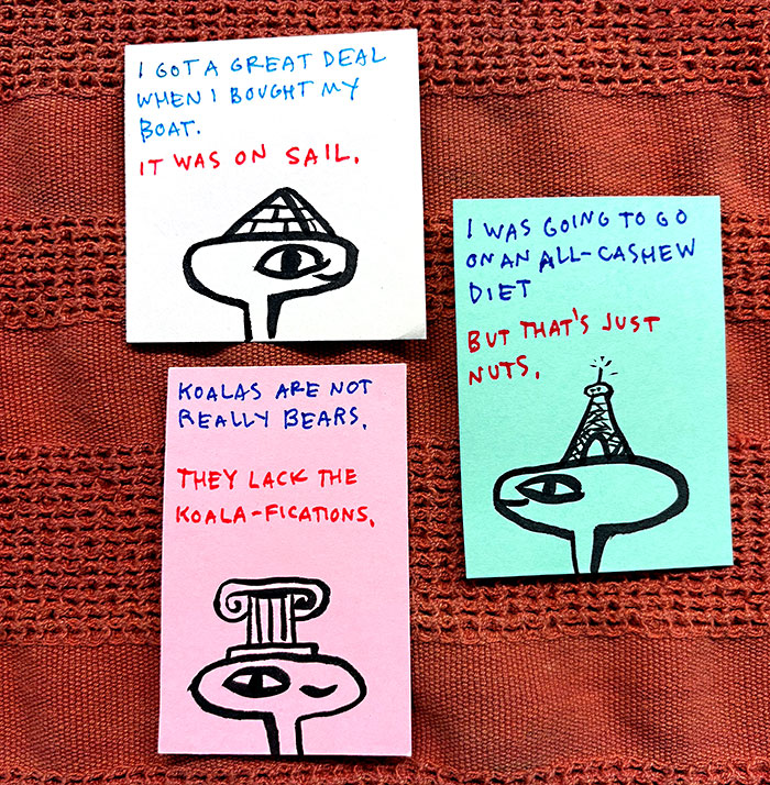 lunch note of weird drawing