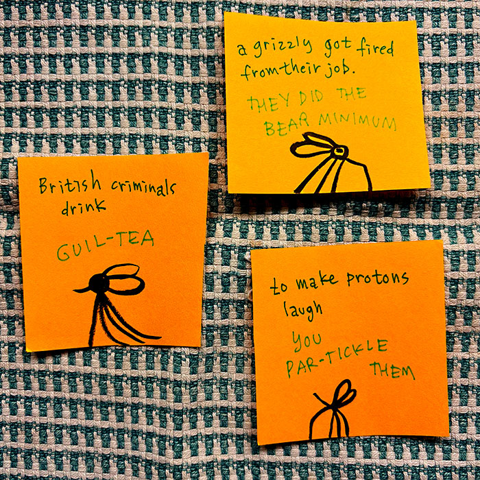 lunch note of weird drawing
