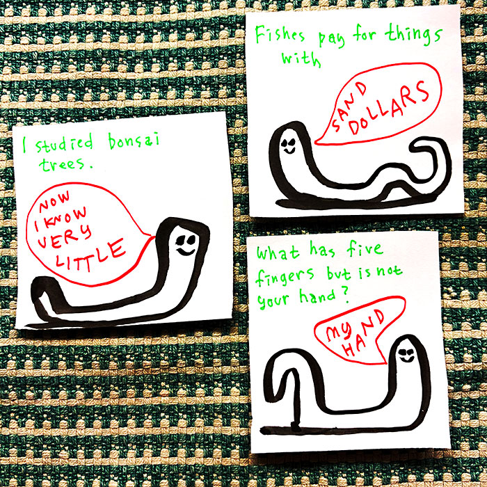 lunch note of weird drawing