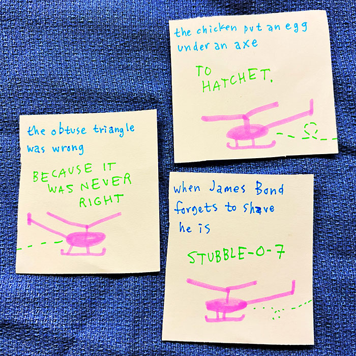lunch note of weird drawing