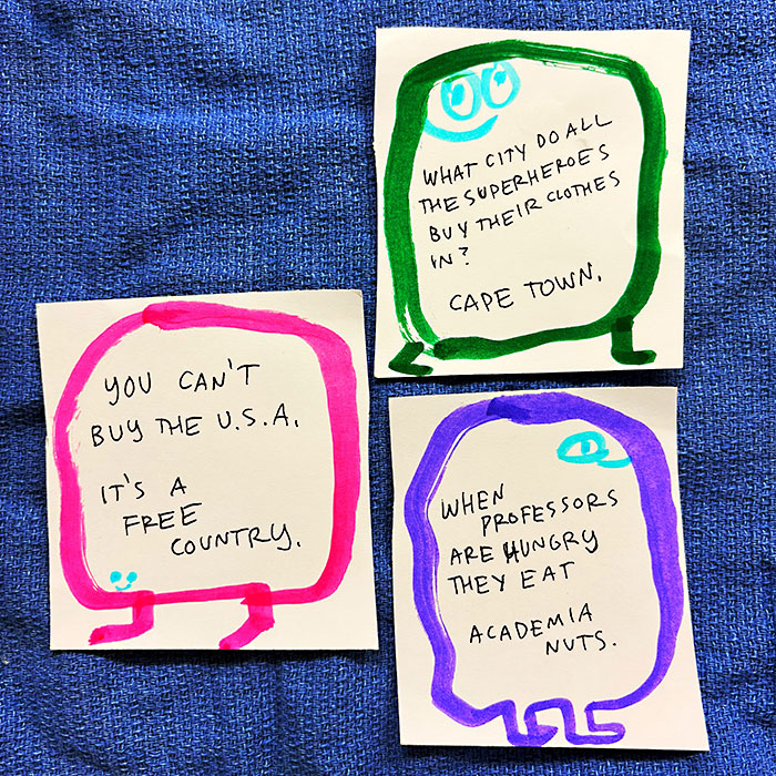 lunch note of weird drawing