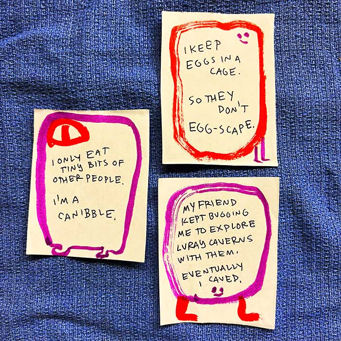 lunch note of weird drawing