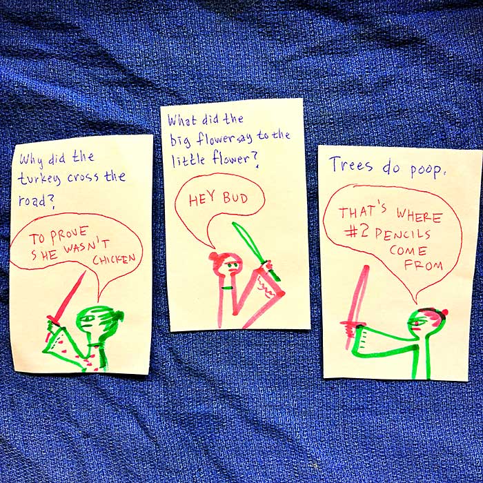 lunch note of weird drawing
