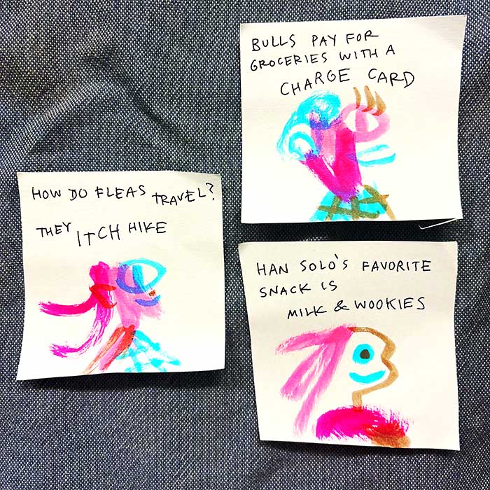 lunch note of weird drawing