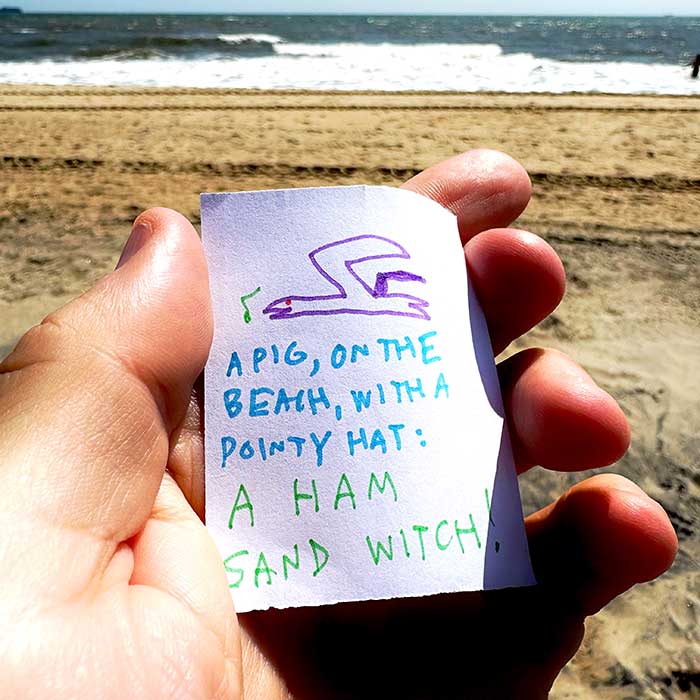 lunch note of weird drawing