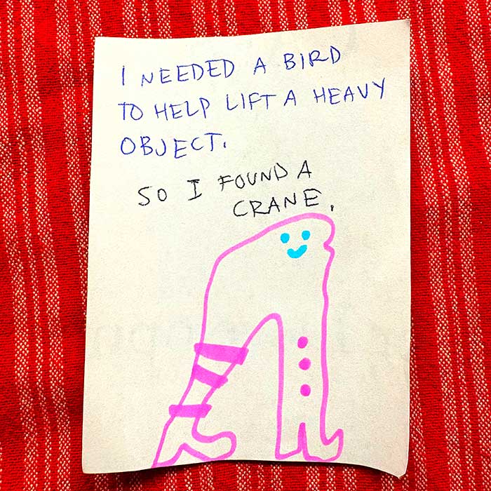lunch note of weird drawing
