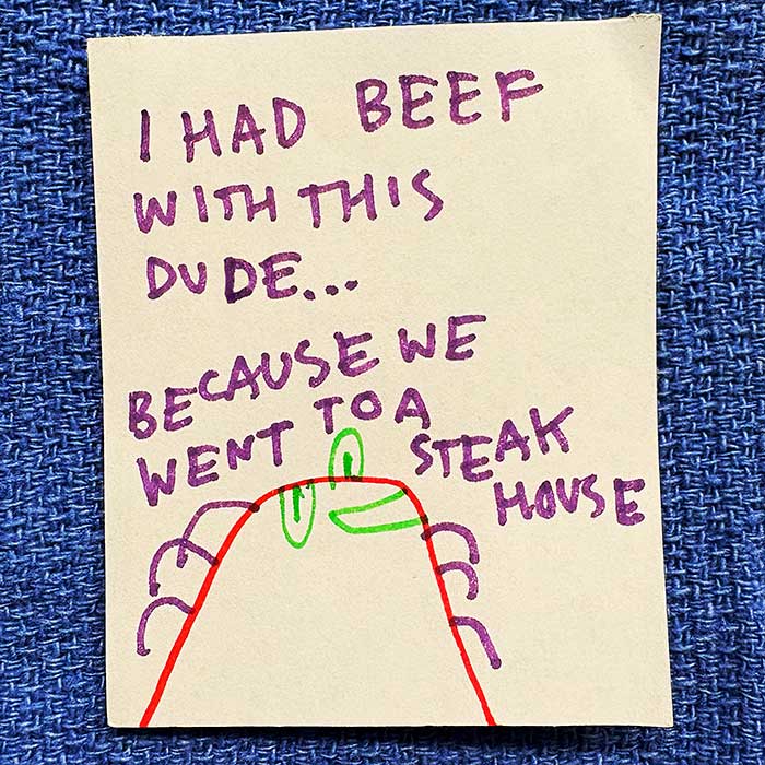 lunch note of weird drawing