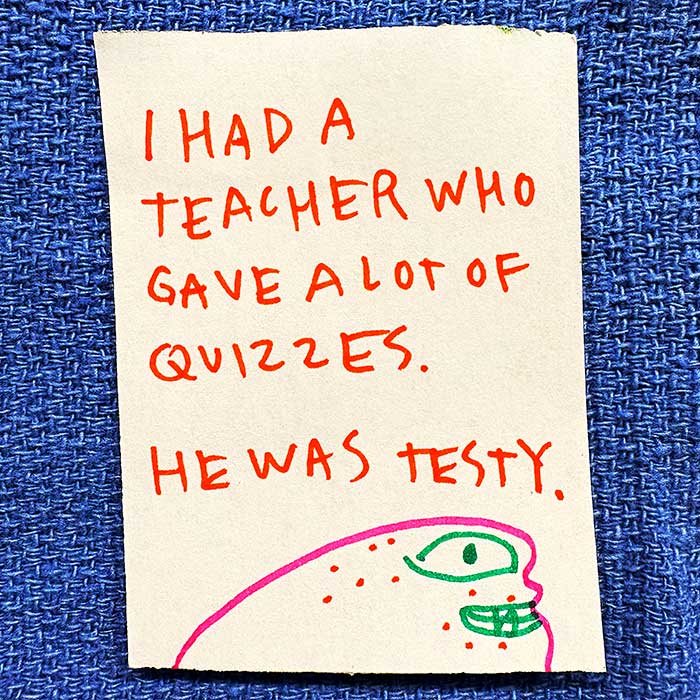 lunch note of weird drawing