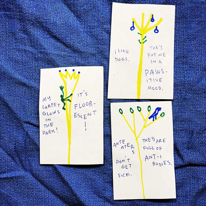 lunch note of weird drawing