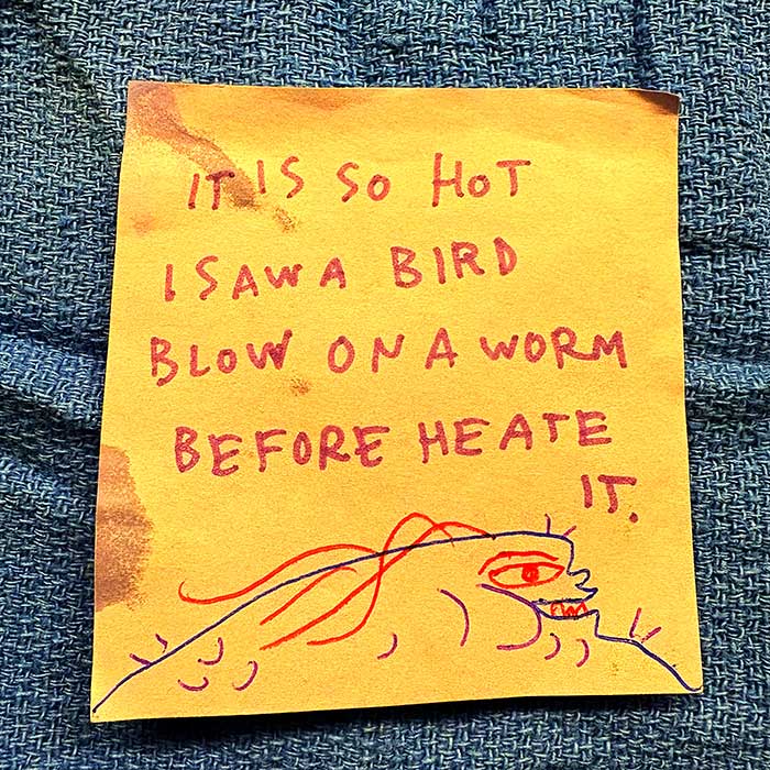 lunch note of weird drawing