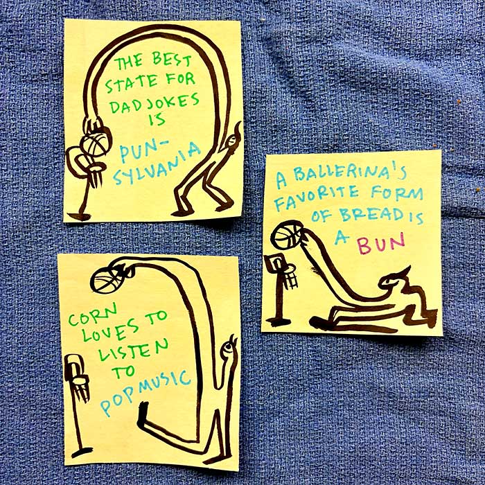 lunch note of weird drawing