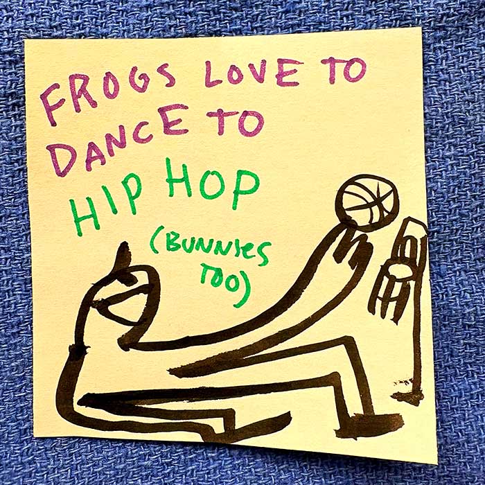lunch note of weird drawing