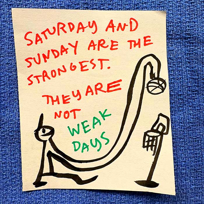 lunch note of weird drawing
