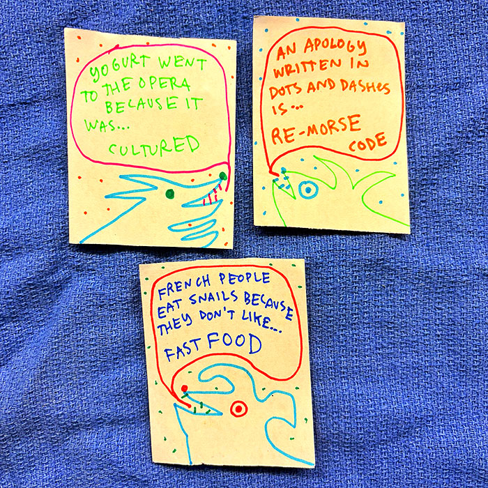 lunch note of weird drawing