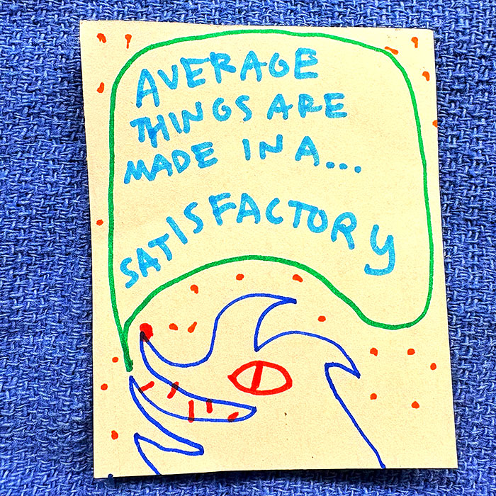 lunch note of weird drawing