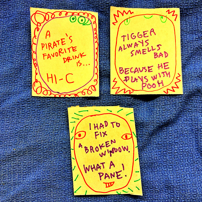 lunch note of weird drawing