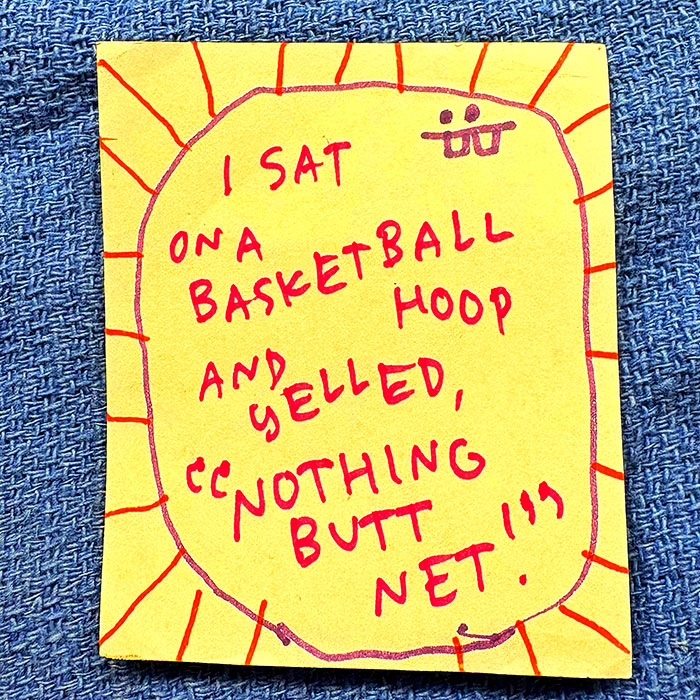 lunch note of weird drawing